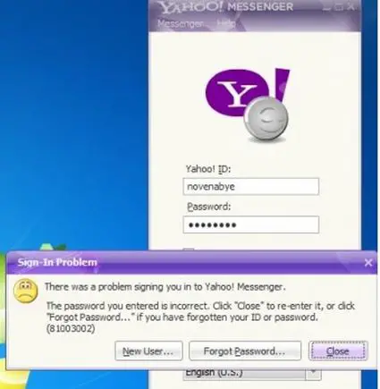 Can yahoo t in messenger sign Yahoo Messenger: